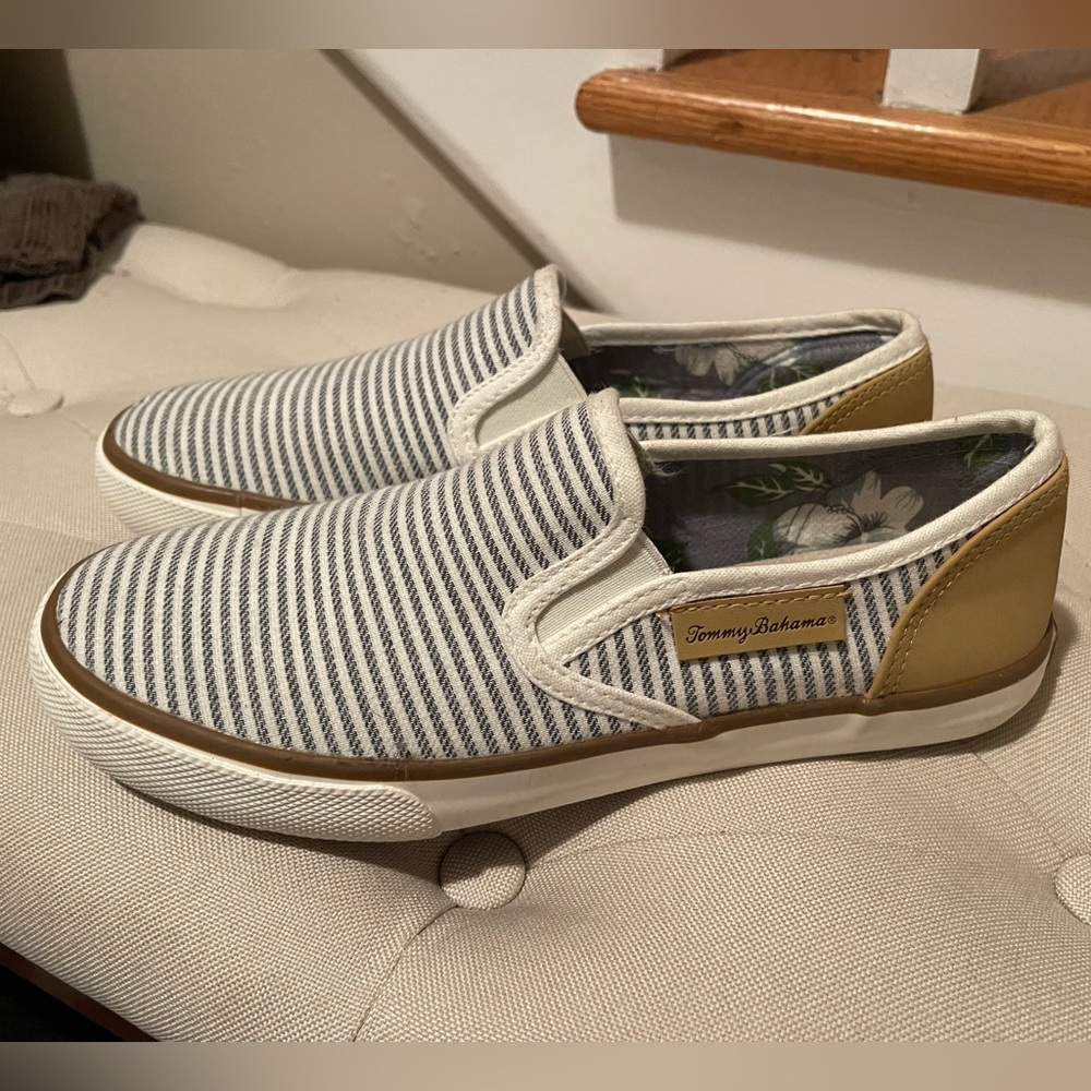 Tommy Bahama Kids Slip-On Sneakers - Blue and Tan